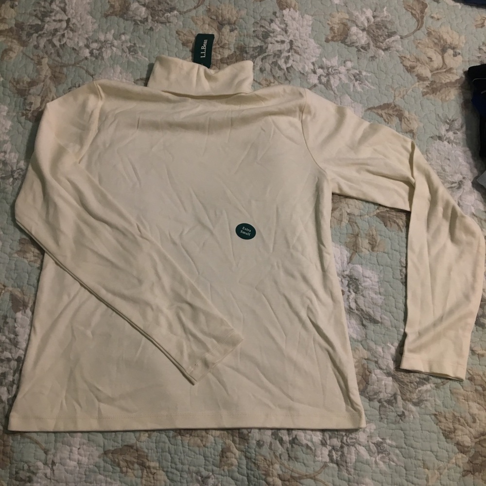 L.L. Bean Cream Turtleneck Long-Sleeve Top